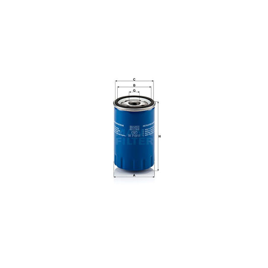 MANN-FILTER W 719/11 Oil Filter Spin-on Filter