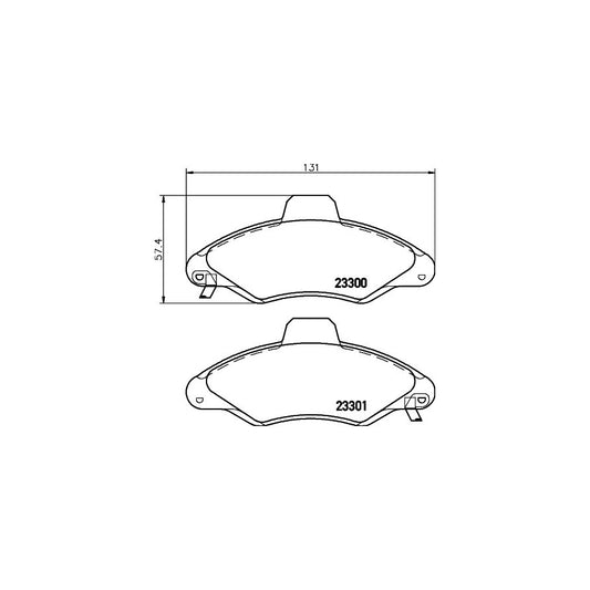 Hella 8DB 355 019 291 Brake Pad Set For Ford Escort Not Prepared For Wear Indicator