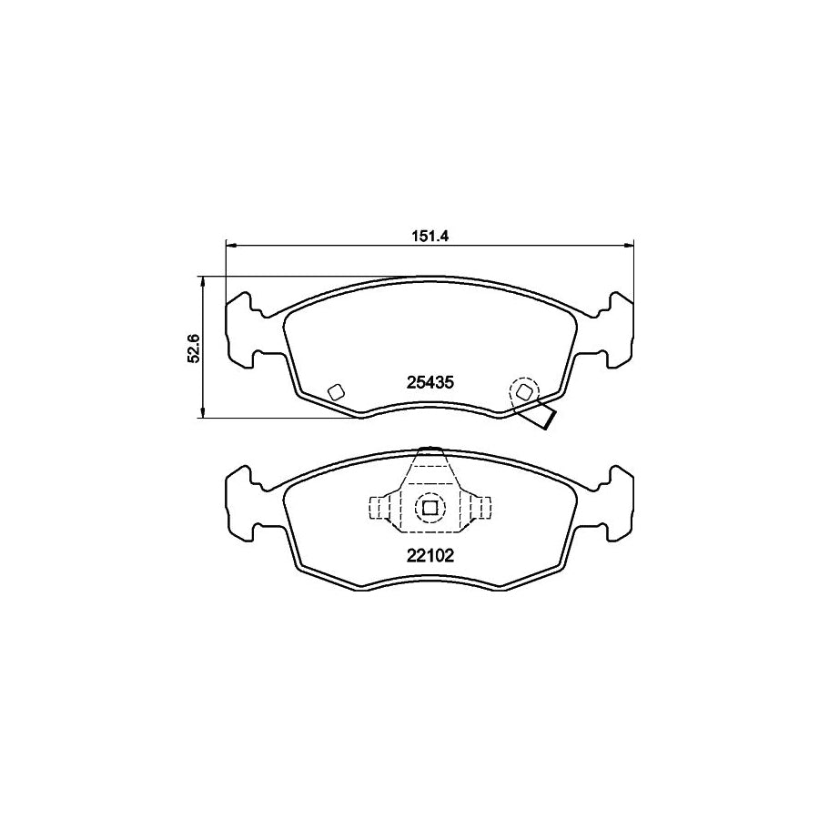 Hella 8DB 355 021 751 Brake Pad Set For Fiat 500 Hatchback 312 With Acoustic Wear Warning