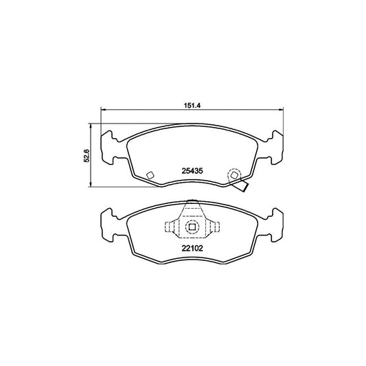 Hella 8DB 355 021 751 Brake Pad Set For Fiat 500 Hatchback 312 With Acoustic Wear Warning