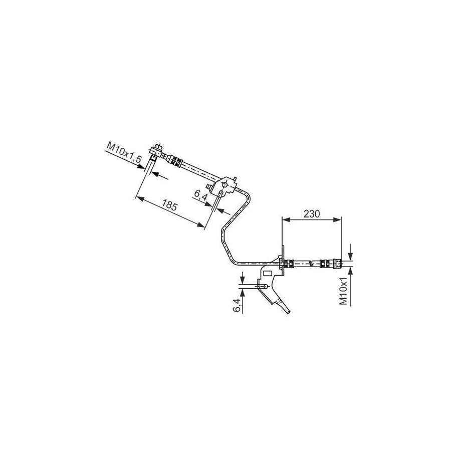 BOSCH 1 987 476 200 Brake Hose 385Mm M10X1 
