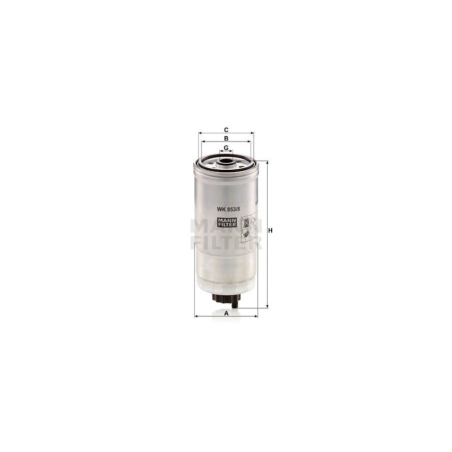 MANN-FILTER WK 853/8 Fuel filter Spin-on Filter
