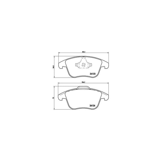 Brembo P 44 020X Brake Pad Set Excl Wear Warning Contact