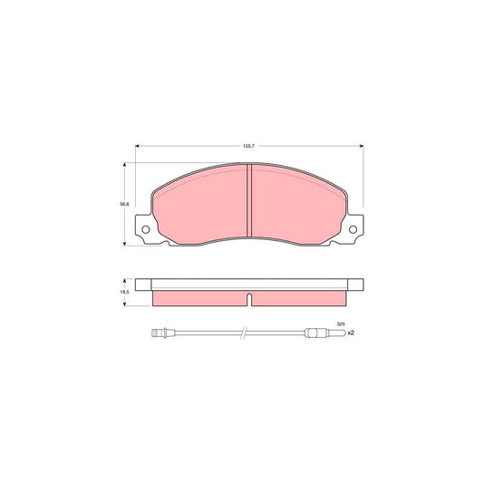 TRW Gdb344 Brake Pad Set Incl Wear Warning Contact