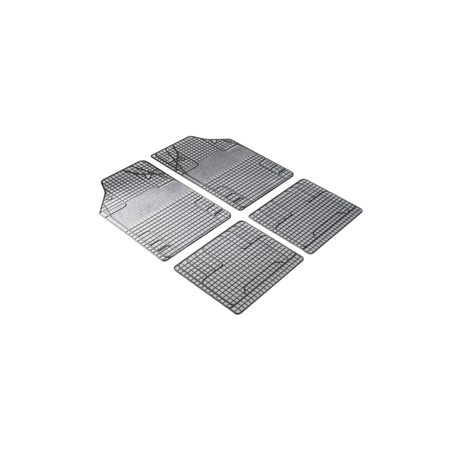 WALSER Universal fit, New Style 28053 Floor mat set PVC, Front and Rear, Quantity: 4, Black, White