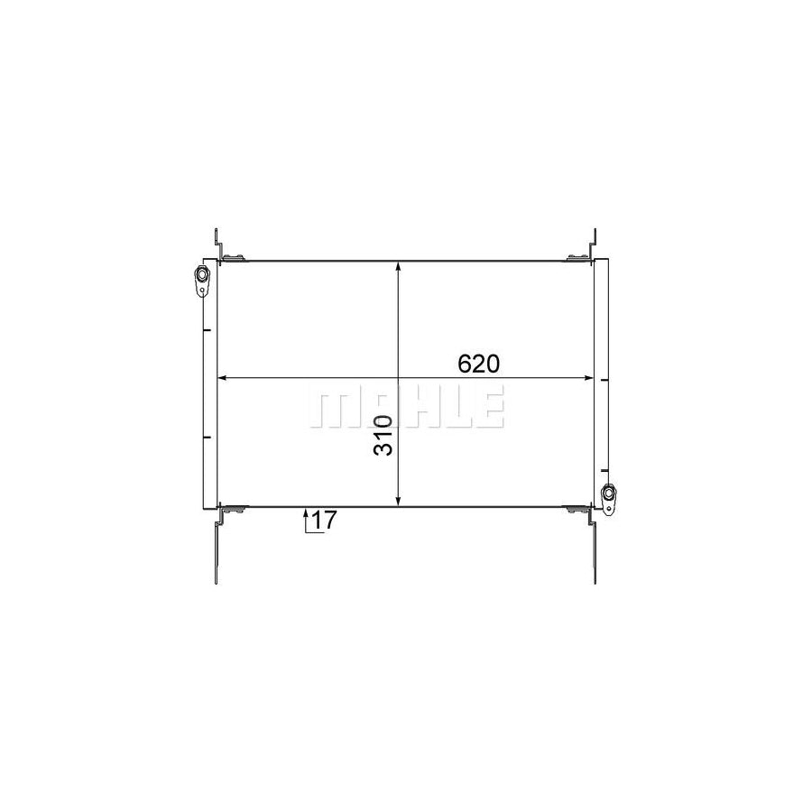 MAHLE ORIGINAL AC 562 000S Air conditioning condenser for FIAT Multipla (186) without dryer