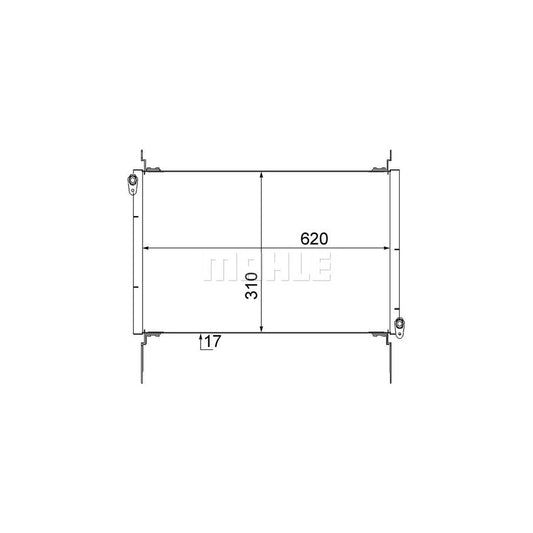 MAHLE ORIGINAL AC 562 000S Air conditioning condenser for FIAT Multipla (186) without dryer
