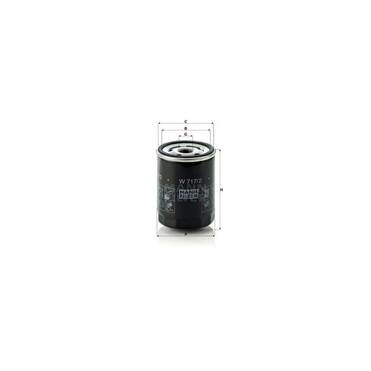 MANN-FILTER W 717/2 Oil Filter Spin-on Filter, with two anti-return valves