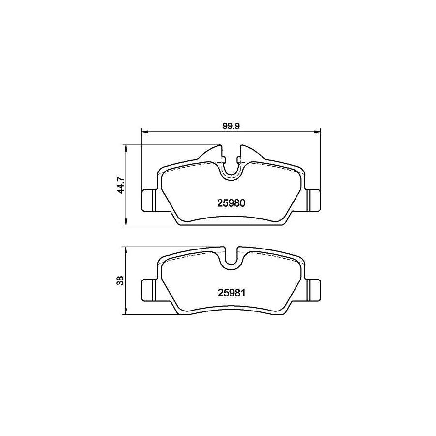 Hella 8DB 355 021 481 Brake Pad Set Prepared For Wear Indicator With Brake Caliper Screws With Accessories