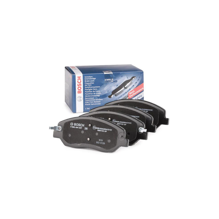 Bosch 0986494227 Brake Pad Set With Acoustic Wear Warning With Anti Squeak Plate BP1162