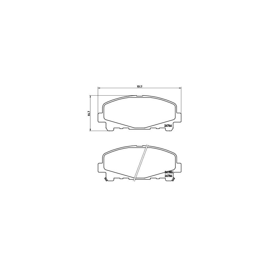 Brembo P 28 043X Brake Pad Set For Honda Accord With Acoustic Wear Warning