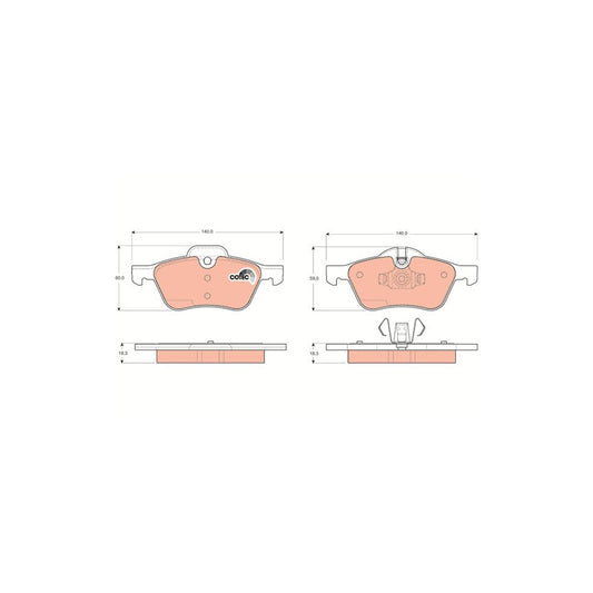 TRW Cotec Gdb1476 Brake Pad Set Prepared For Wear Indicator