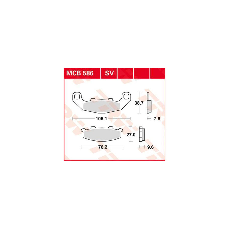 TRW Sinter Street Mcb586Sv Brake Pad Set