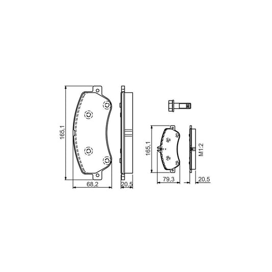 Bosch 0986Tb3193 Brake Pad Set With Bolts 