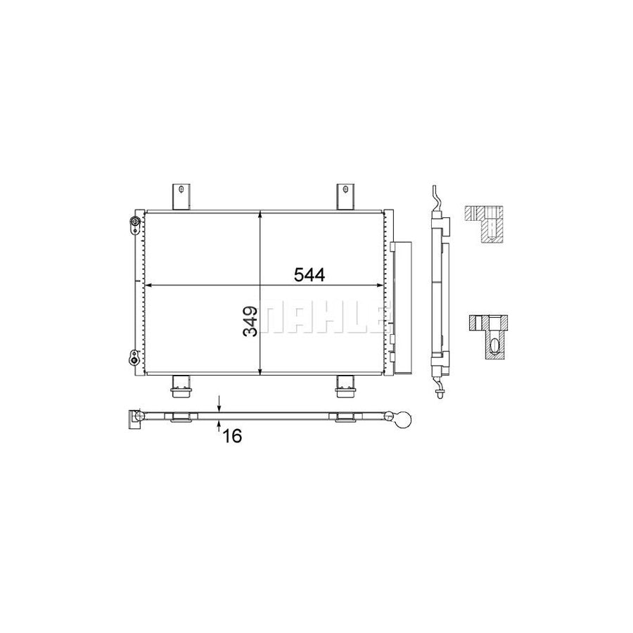 MAHLE ORIGINAL AC 456 000S Air conditioning condenser for SUZUKI Swift III Hatchback (MZ, EZ) with dryer