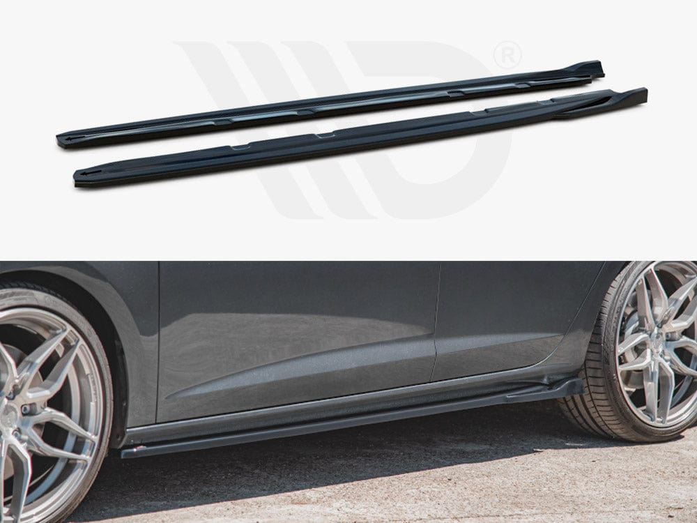 Maxton Design SE-LE-3F-CU-SD4T Side Skirts Diffusers V.4 Seat Leon MK3 Cupra / Fr Facelift | Duco Car Parts UK Car Parts