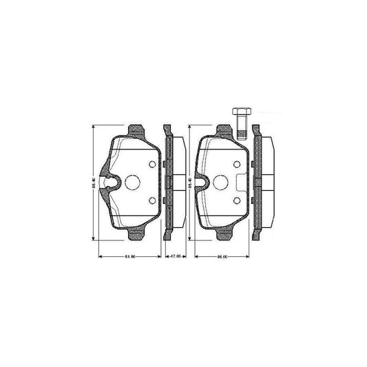 Bosch 0986Tb2890 Brake Pad Set Excl Wear Warning Contact With Bolts With Accessories
