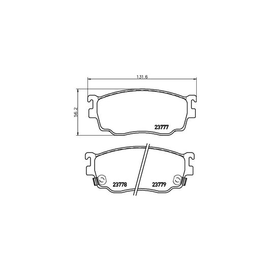 Hella 8DB 355 011 561 Brake Pad Set With Acoustic Wear Warning
