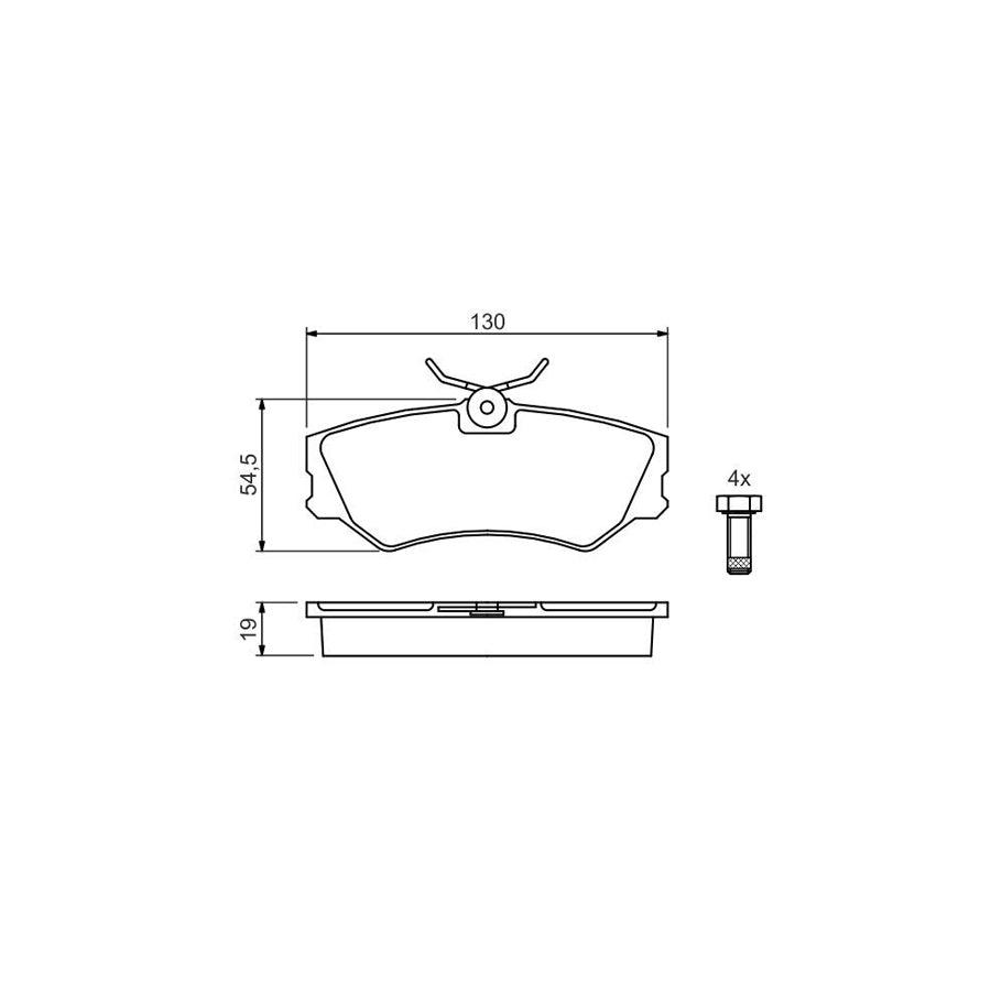 Bosch 0986460941 Brake Pad Set With Anti Squeak Plate With Bolts Screws With Mounting Manual BP511