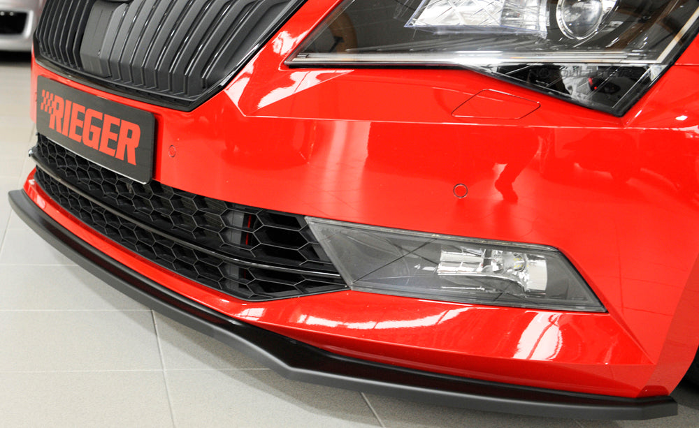 Rieger 00079040 Skoda 3T 3V Superb III Front Splitter -  Matte Black