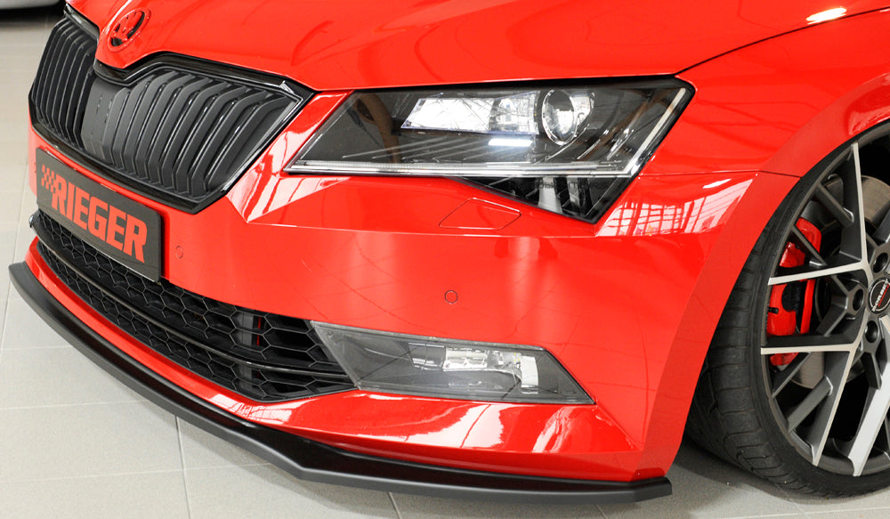 Rieger 00079040 Skoda 3T 3V Superb III Front Splitter -  Matte Black
