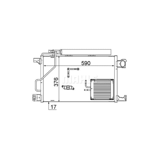 MAHLE ORIGINAL AC 661 000S Air conditioning condenser suitable for MERCEDES-BENZ C-Class with dryer