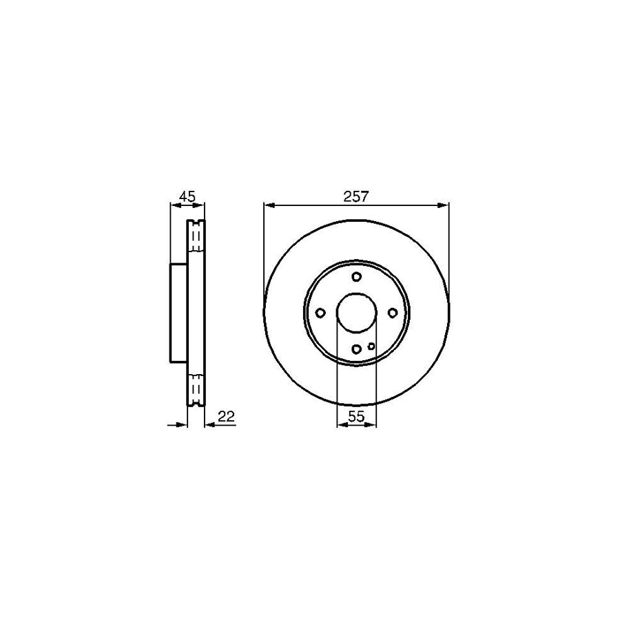 BOSCH 0 986 478 638 Brake Disc Internally Vented Vented Oiled
