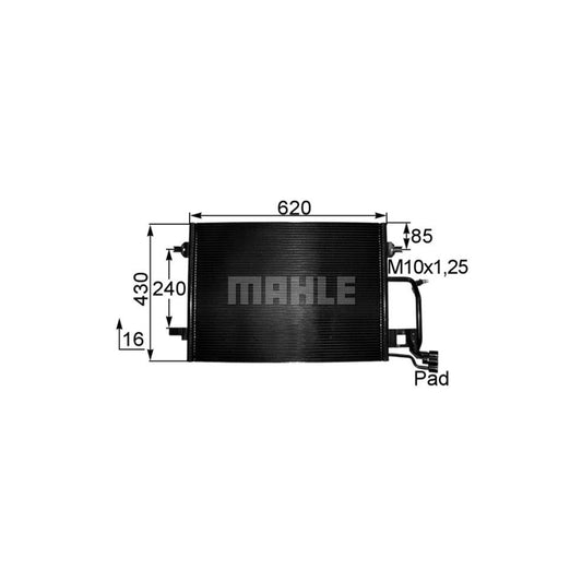 MAHLE ORIGINAL AC 241 000S Air conditioning condenser without dryer