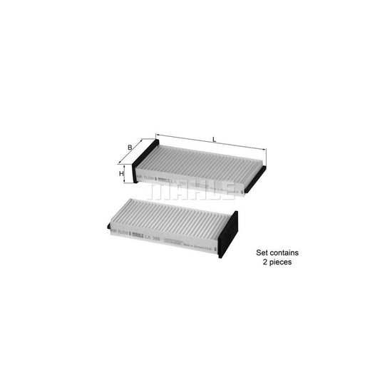 MAHLE ORIGINAL LA 366/S Pollen filter for MITSUBISHI Shogun Pinin (V60) Particulate Filter