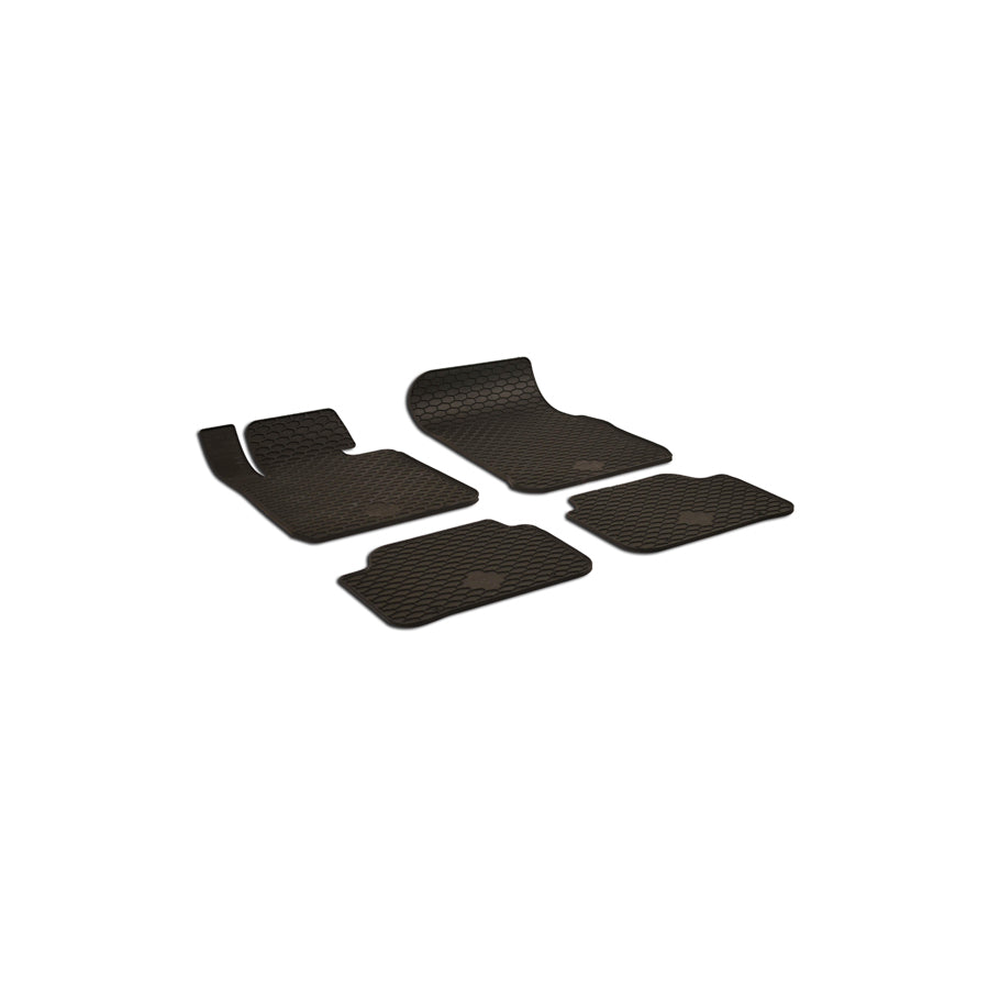 WALSER Tailored 50746 Floor mat set Elastomer, Front and Rear, Quantity: 4, Black