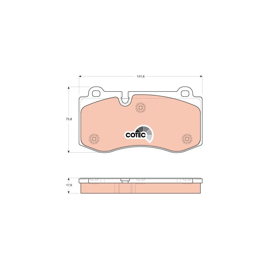 TRW Cotec Gdb1667 Brake Pad Set Prepared For Wear Indicator