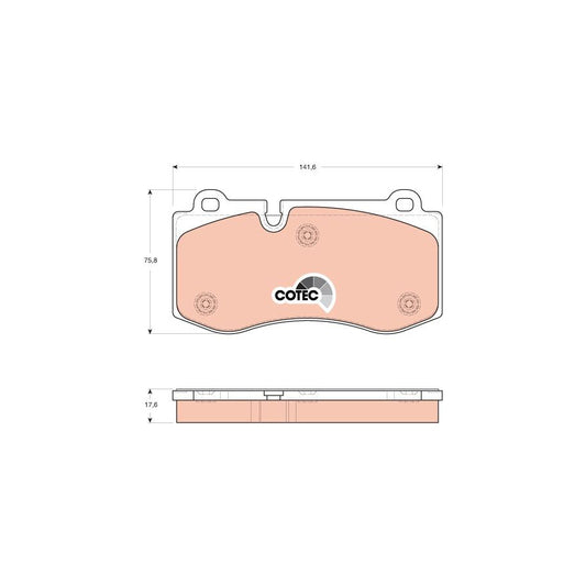 TRW Cotec Gdb1667 Brake Pad Set Prepared For Wear Indicator