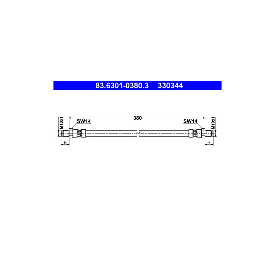 ATE 83 6301 0380 3 Brake Hose