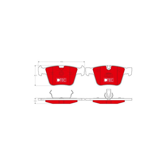 TRW Dtec Cotec Gdb1675Dte Brake Pad Set Prepared For Wear Indicator