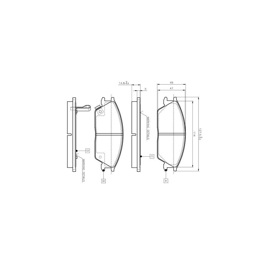 Bosch 0986Tb2115 Brake Pad Set Excl Wear Warning Contact With Accessories