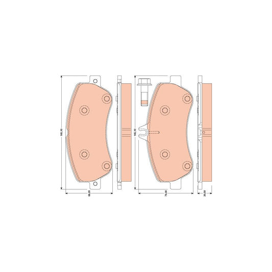 TRW Gdb1798 Brake Pad Set Prepared For Wear Indicator With Brake Caliper Screws With Accessories