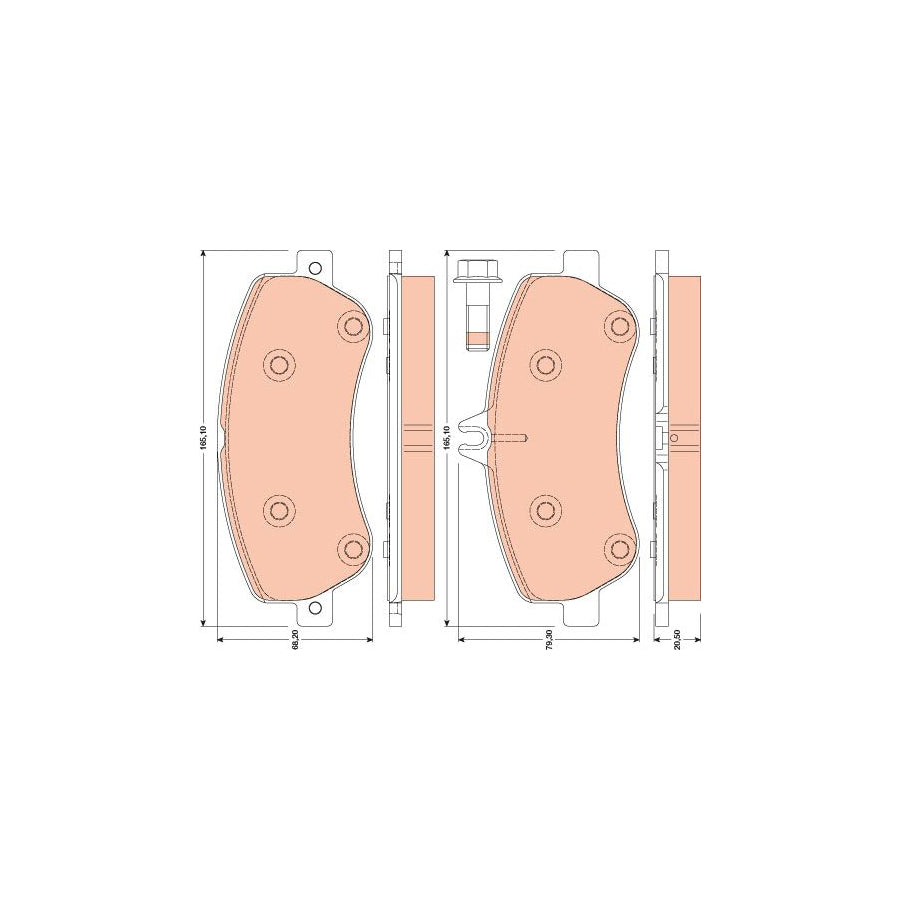 TRW Gdb1798 Brake Pad Set Prepared For Wear Indicator With Brake Caliper Screws With Accessories