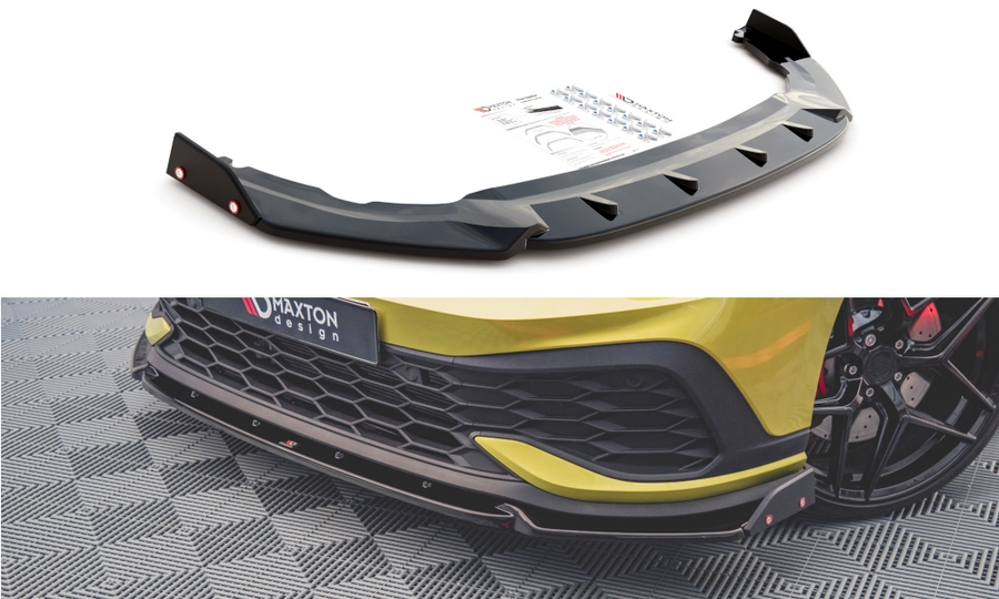 Maxton Design VW-GO-8-GTI-CS-FD1T+FSF Front Splitter + Flaps V.1 Volkswagen Golf GTI Clubsport MK8 | Duco Car Parts UK Car Parts
