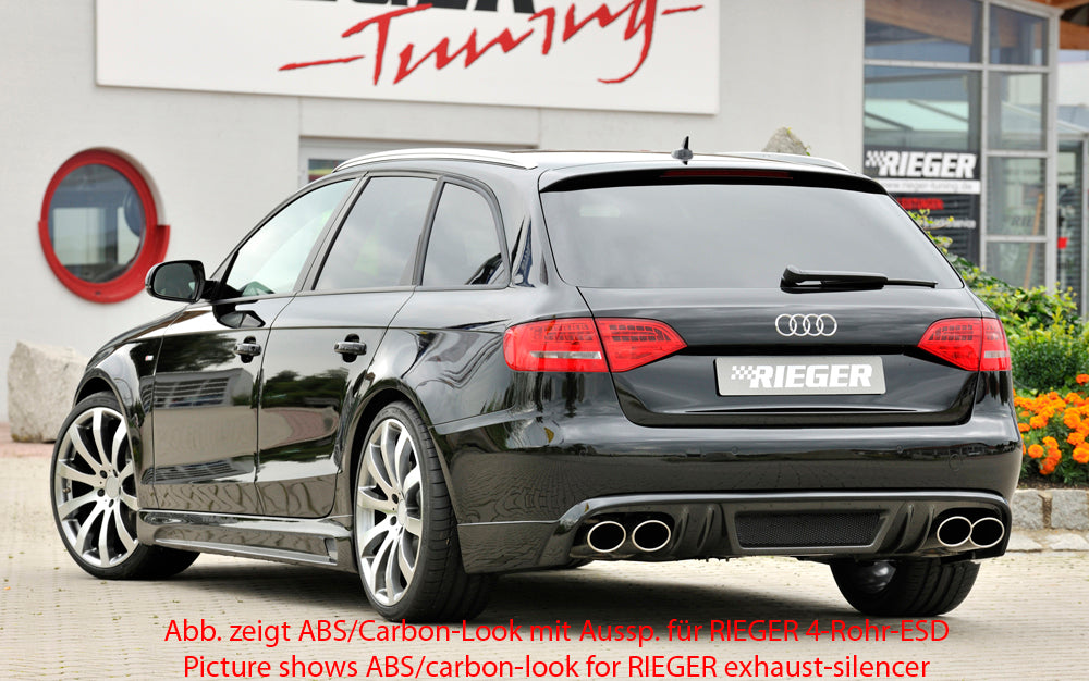 Rieger 00055506 Audi B8 B81 A4 Rear Diffuser for Original Tailpipe Left & RIght