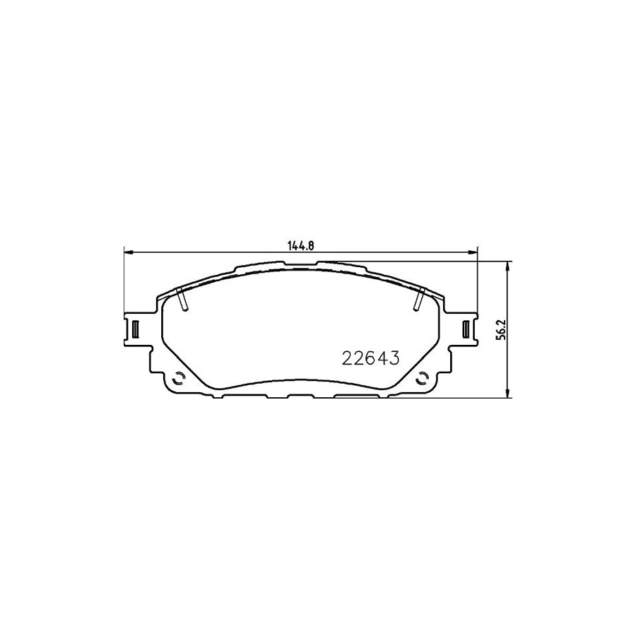 Hella 8DB 355 032 961 Brake Pad Set Not Prepared For Wear Indicator With Accessories
