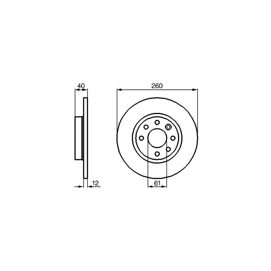 BOSCH 0 986 478 386 Brake Disc Solid Oiled