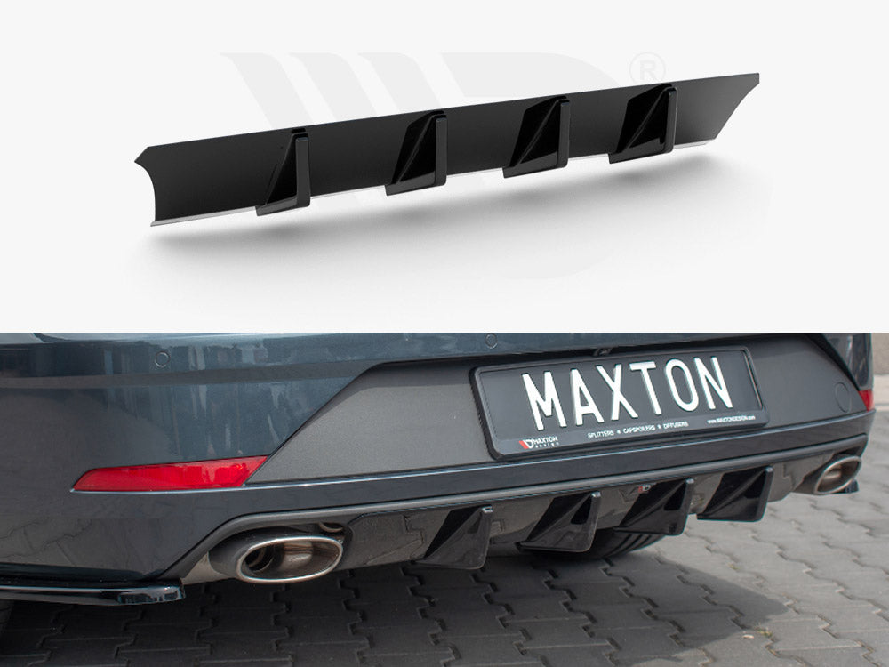 Maxton Design SE-LE-3F-CU-ST-RS1T Rear Diffuser Seat Leon MK3 Cupra ST (2017-) | Duco Car Parts UK Car Parts