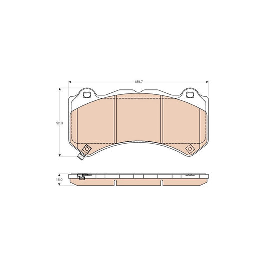 TRW Gdb4450 Brake Pad Set With Acoustic Wear Warning