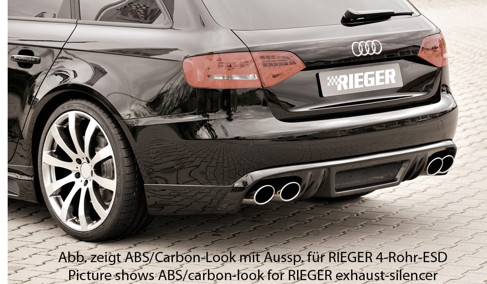 Rieger 00055506 Audi B8 B81 A4 Rear Diffuser for Original Tailpipe Left & RIght