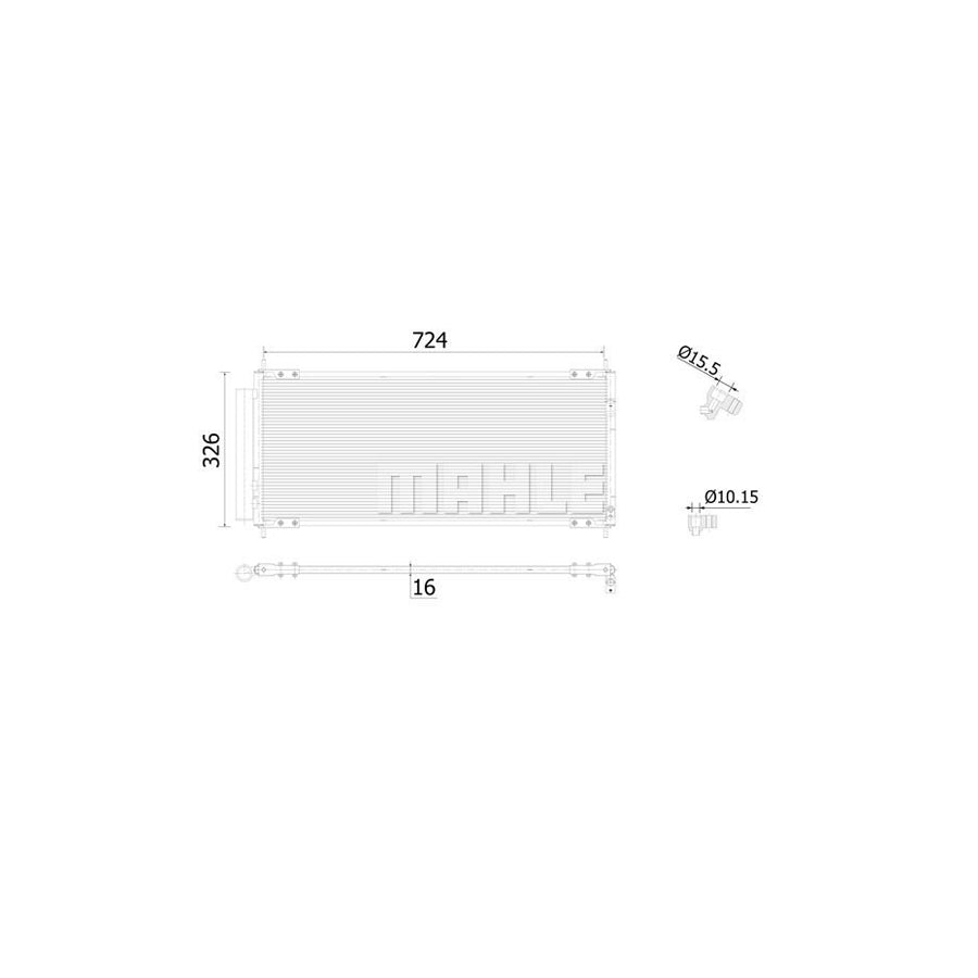 MAHLE ORIGINAL AC 904 000S Air conditioning condenser with dryer