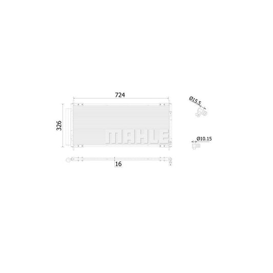 MAHLE ORIGINAL AC 904 000S Air conditioning condenser with dryer