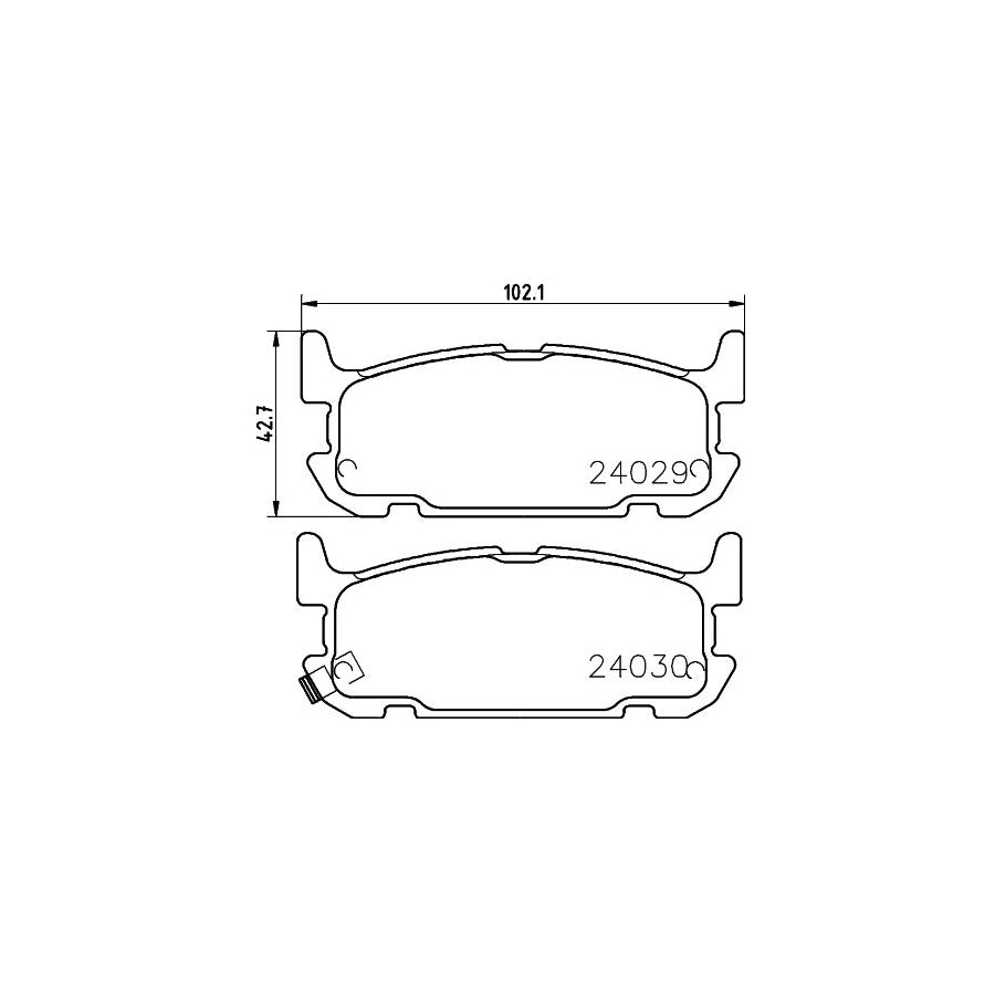 Hella 8DB 355 010 931 Brake Pad Set For Mazda Mx 5 Ii Nb With Acoustic Wear Warning
