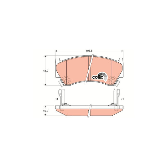 TRW Cotec Gdb3180 Brake Pad Set For Nissan Almera With Acoustic Wear Warning