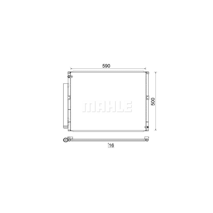 MAHLE ORIGINAL AC 836 000S Air conditioning condenser for TOYOTA Land Cruiser Prado 120 (J120) with dryer