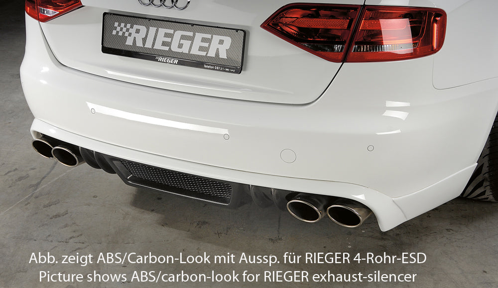 Rieger 00055506 Audi B8 B81 A4 Rear Diffuser for Original Tailpipe Left & RIght